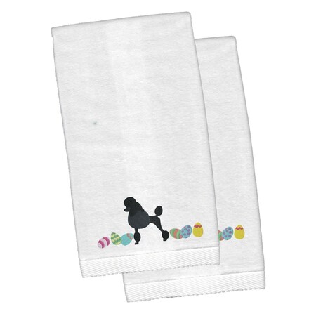 Carolines Treasures Poodle Easter White Embroidered Plush Hand Towel CK1671KTEMB